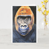 Carte de voeux Ginger gorilla (Fleur jaune)