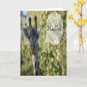 Carte de vœux girafe (Fleur jaune)
