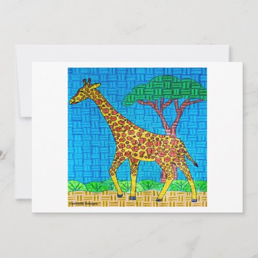 Carte de vœux Girafe (simple) (Devant)