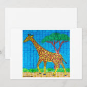 Carte de vœux Girafe (simple) (Devant / Derrière)
