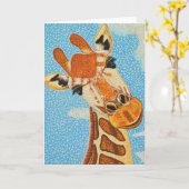 Carte de voeux Giraffe (Fleur jaune)