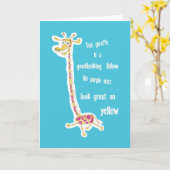 Carte de voeux Giraffe (Fleur jaune)