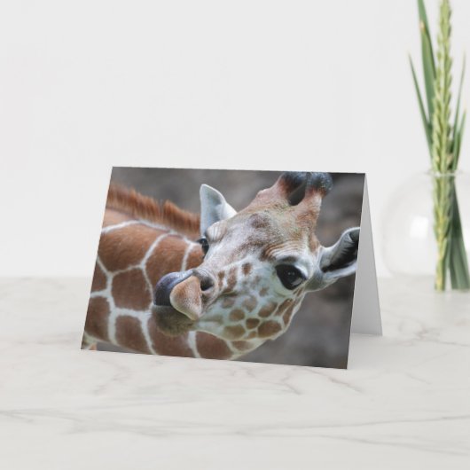 Carte de voeux Giraffe Tongue (Devant)