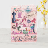 Carte de voeux Girly de la substance | de joyeux (Fleur jaune)