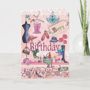 Carte de voeux Girly de la substance   de joyeux