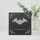 Carte de voeux Glittery Bat Halloween (Debout devant)