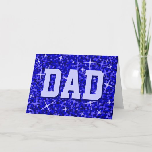 Carte de voeux Glitz Dark Blue 'DAD' (Devant)