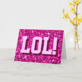 Carte de voeux Glitz Rose 'LOL!' (Fleur jaune)