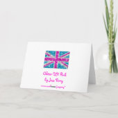 Carte de voeux Glitz UK Pink 'Your Text ' (Dos)