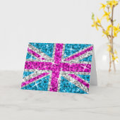 Carte de voeux Glitz UK Pink 'Your Text ' (Fleur jaune)
