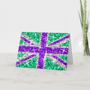 Carte de voeux Glitz UK Purple 'Your Text '