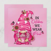 Carte de voeux Gnome Cancer du sein (Devant / Derrière)