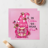 Carte de voeux Gnome Cancer du sein (Devant/Arrière en situation)