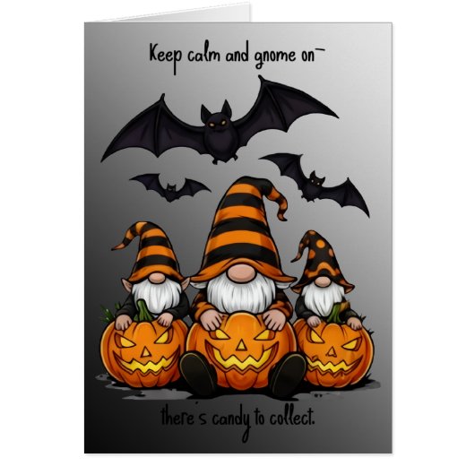 Carte de vœux Gnome Halloween (Devant)