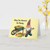 Carte de voeux Gnome Harvest de Thanksgiving (Fleur jaune)
