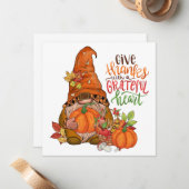 Carte de voeux Gnome Thanksgiving (Devant/Arrière en situation)