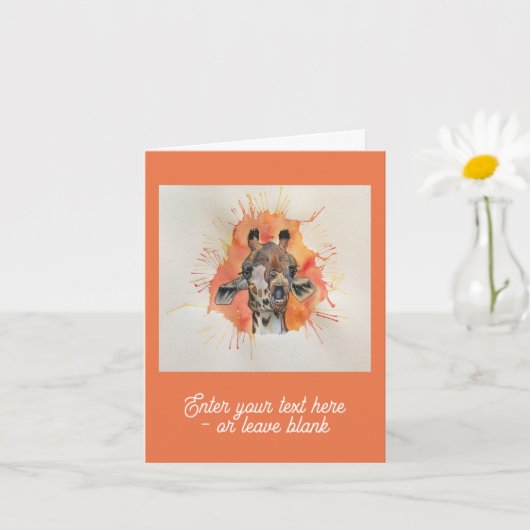 Carte de voeux Gobsmacked Giraffe sur mesure (Petite plante)