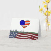 Carte de voeux God Bless America (Fleur jaune)
