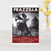 Carte de voeux Godzilla Cat (Fleur jaune)