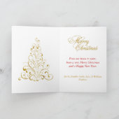 Carte de voeux Gold Christmas Tree (Intérieur)