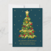 Carte de voeux Gold Christmas Tree Business Holida (Devant)
