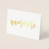 Carte de voeux Gold Foil Calligraphy Namaste (Devant)