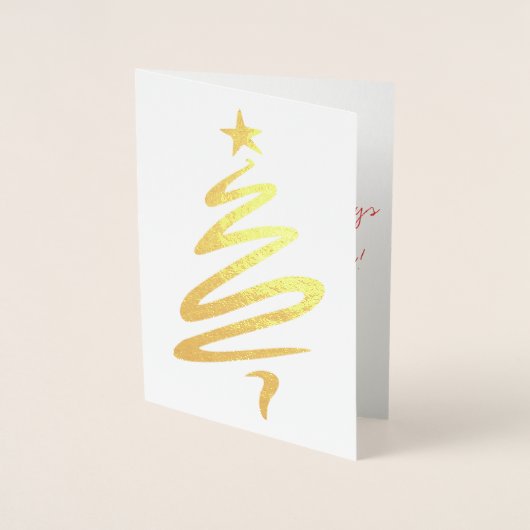 Carte de voeux Gold Foil Christmas Tree (Devant)