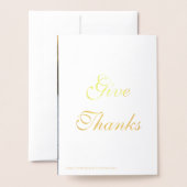 Carte de voeux Gold Foil Citrouille Thanksgiving (Derrière avec enveloppe)