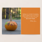 Carte de voeux Gold Foil Citrouille Thanksgiving (Intérieur)