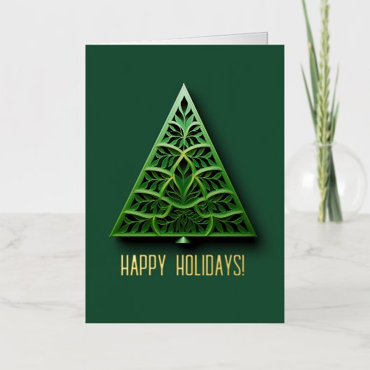 Carte de voeux Gold Foil pour Noël moderne (Recto)