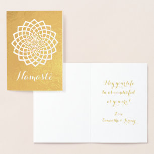 Carte de voeux Gold Mandala Namaste