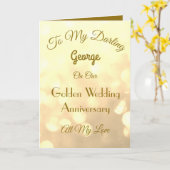 Carte de voeux Golden Anniversary pour mari. (Fleur jaune)