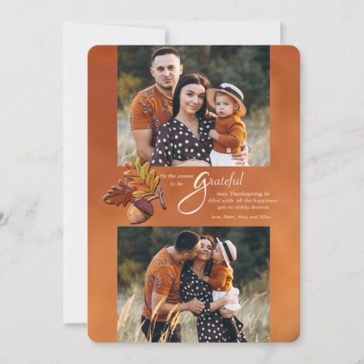 Carte de voeux Golden Fall 2-Photo Thanksgiving (Devant)