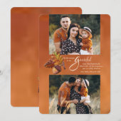 Carte de voeux Golden Fall 2-Photo Thanksgiving (Devant / Derrière)