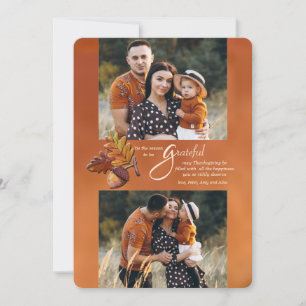 Carte de voeux Golden Fall 2-Photo Thanksgiving