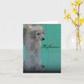 Carte de voeux Golden Retriever (Fleur jaune)