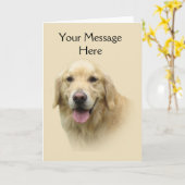 Carte de voeux Golden Retriever (Fleur jaune)