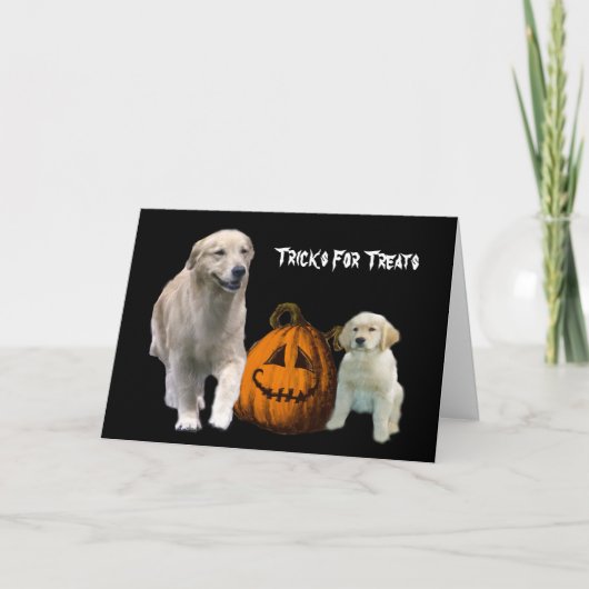 Carte de voeux Golden Retriever Halloween (Devant)
