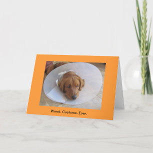 Carte de voeux Golden Retriever Halloween Cone