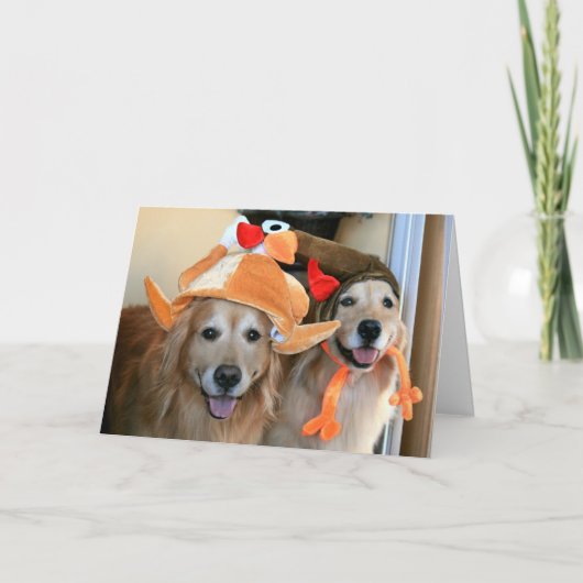 Carte de voeux Golden Retriever Thanksgiving (Devant)