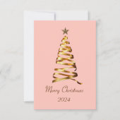 Carte de voeux Golden Ribbon Christmas Tree (Devant)