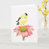 Carte de voeux Goldfinch & Coneflower (Fleur jaune)