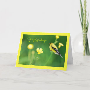 Carte de voeux Goldfinch jaune