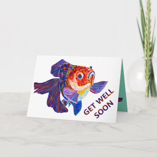 Carte de voeux Goldfish design "get well soon" (Devant)