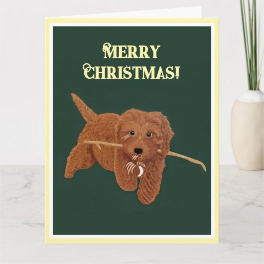 Carte de vœux Goldie Doodle (Devant)