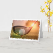 Carte de voeux Golf Putter (Fleur jaune)