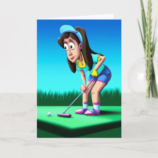 Carte de voeux Golf Putting (Devant)
