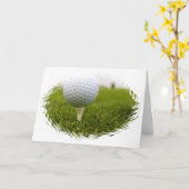Carte de voeux Golf Tee Design (Fleur jaune)