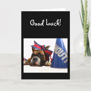Carte de voeux Good Luck Pom-pom girl boxer