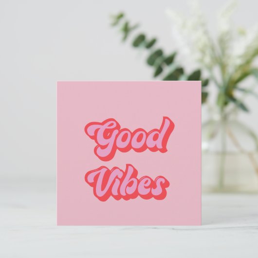 Carte de voeux Good Vibes Flat (Debout devant)